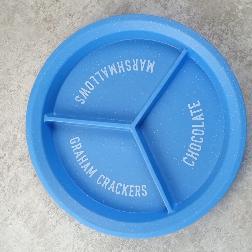 🏠 🍒 S'Mores Blue Round Tray